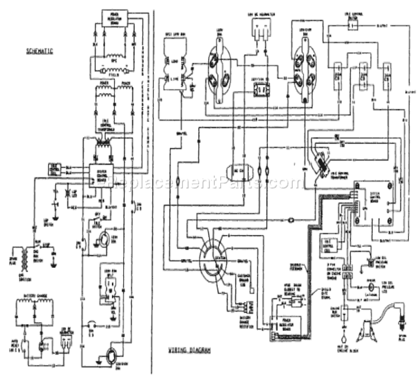 Page E Diagram and Parts List for 9828-0  Briggs and Stratton Generator